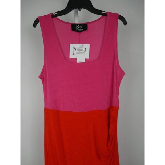 NINA PARKER Women's Colorblock Trendy Plus Size Bodycon Ruched Dress 1X - Picture 4 of 13